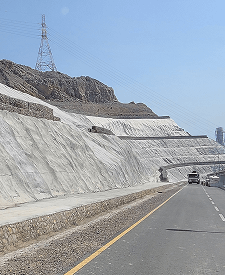 Excavator on slope